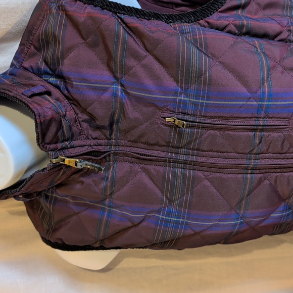 Ralph Lauren Quilted Cord Collar Equestrian Style Plaid Vest Women's Medium - Picture 4 of 15